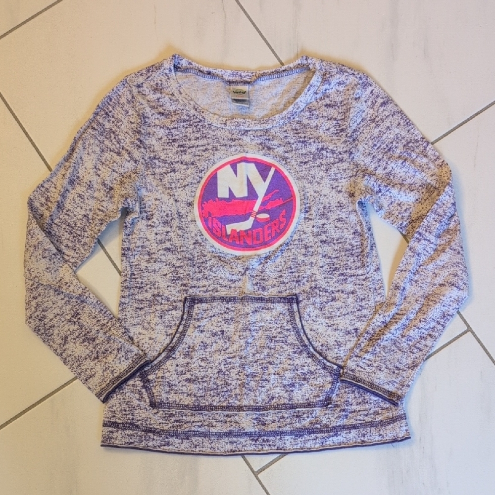 Kids Purple and White NY Islanders Long Sleeve Shirt
